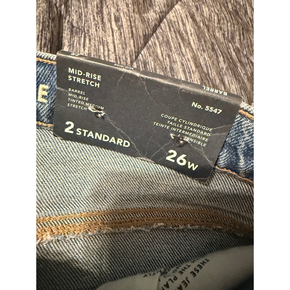 American Eagle Barrel Mid-Rise Stretch Jeans Tinted Medium Wash 2 Regular NWT - Picture 4 of 5
